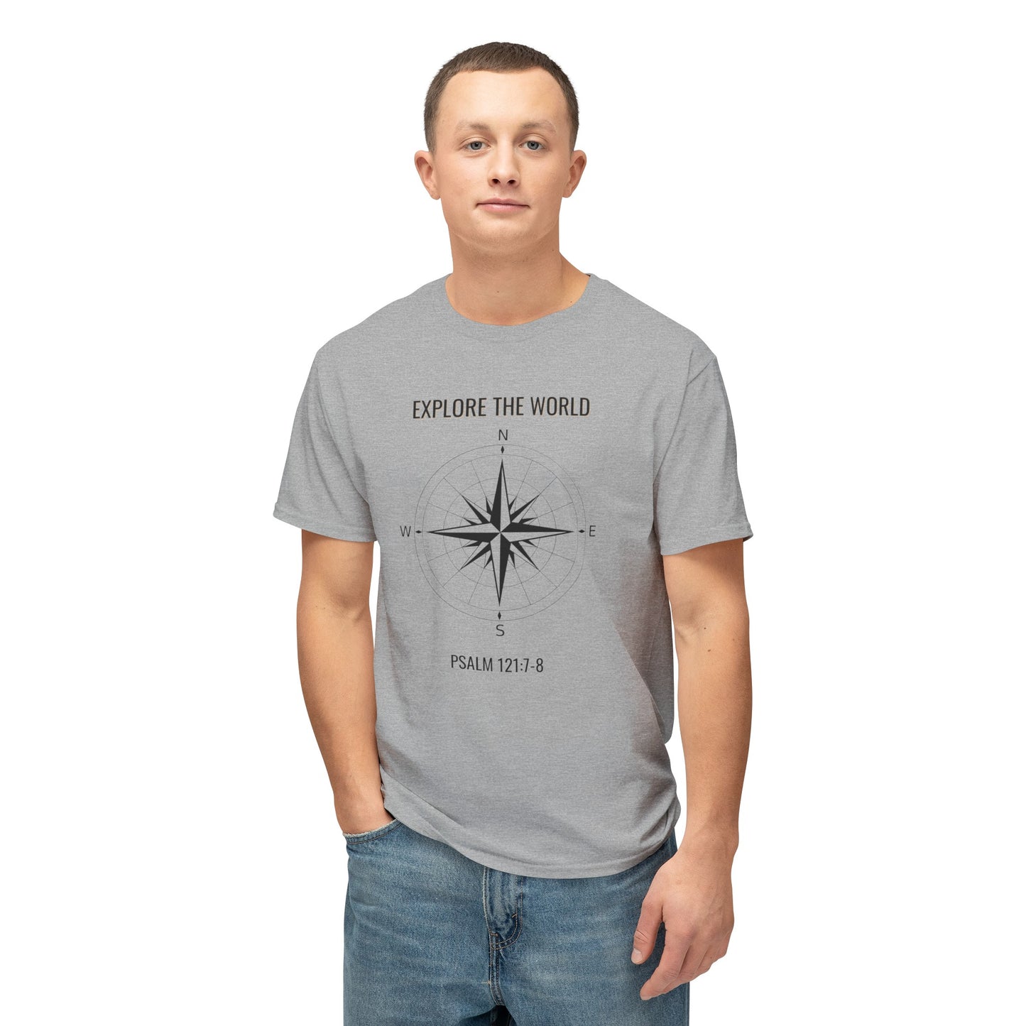 Explore The World Psalm 121:7-8Unisex HD Cotton™ T-shirt