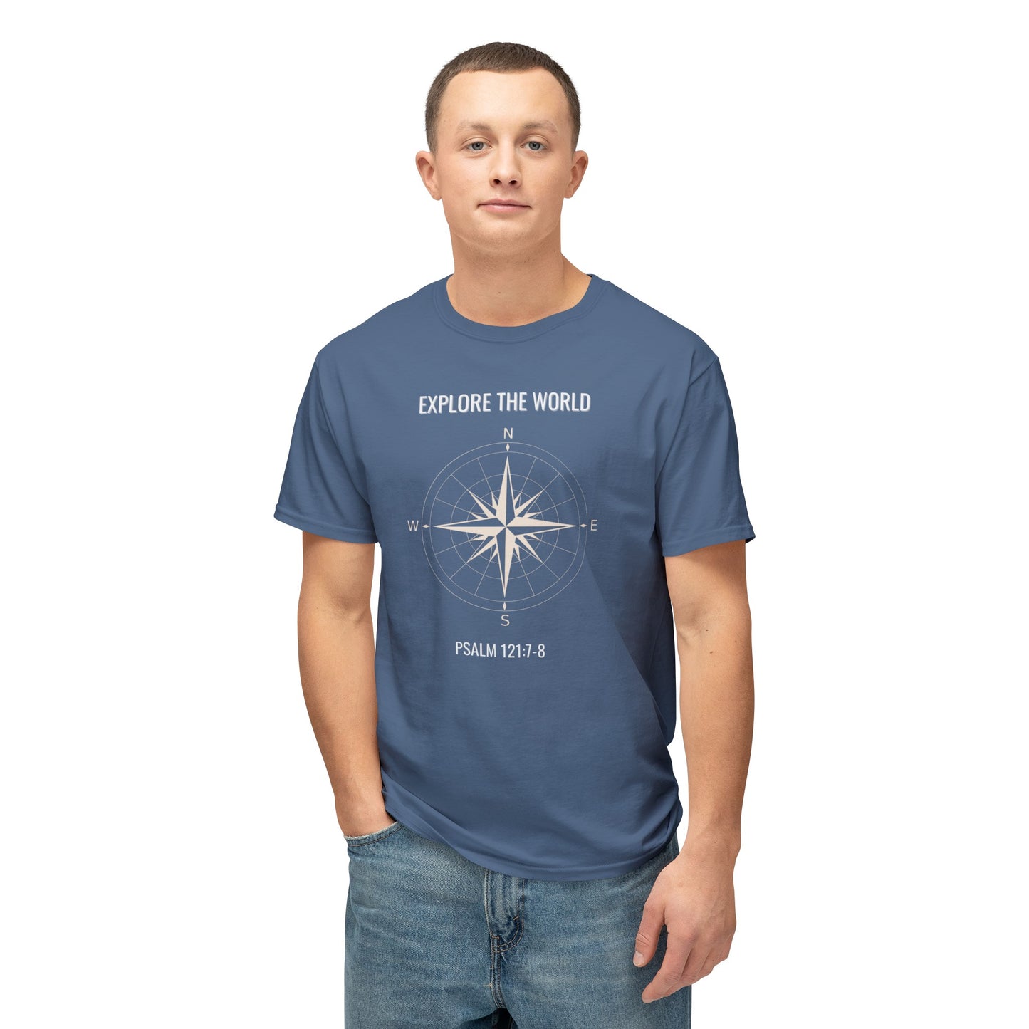 Explore The World Psalm 121:7-8Unisex HD Cotton™ T-shirt