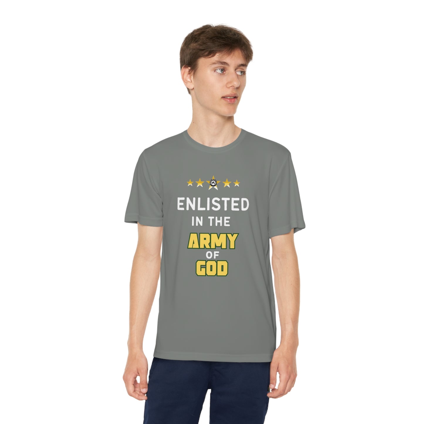 "Enlisted In The Army Of God" Youth Sports Tee