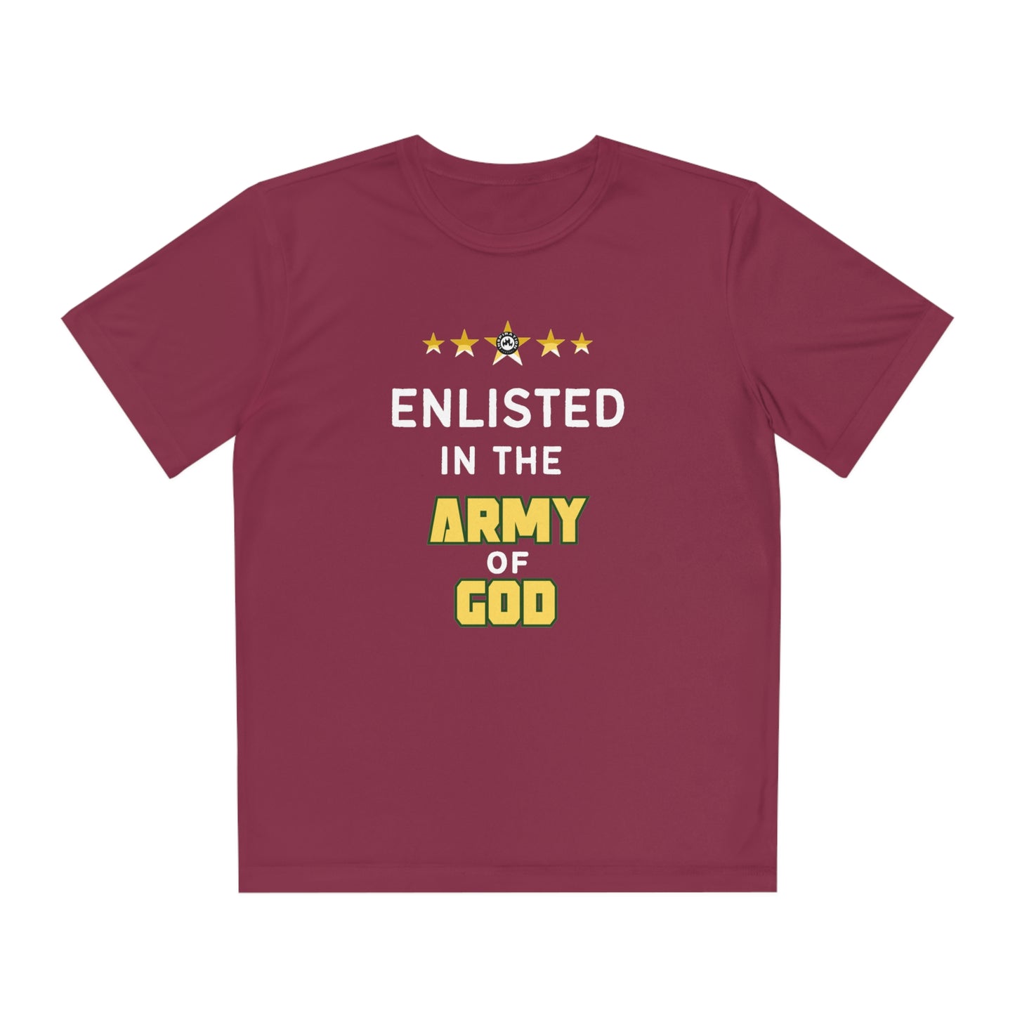 "Enlisted In The Army Of God" Youth Sports Tee