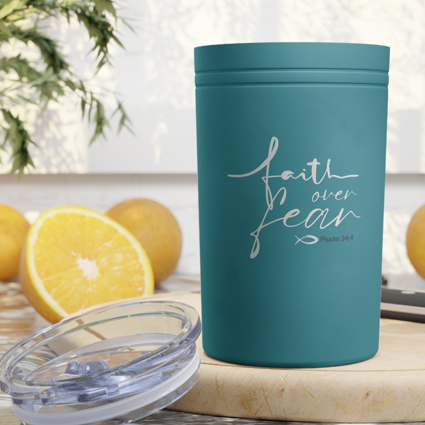 Faith Over Fear Vacuum Insulated Tumbler, 11oz