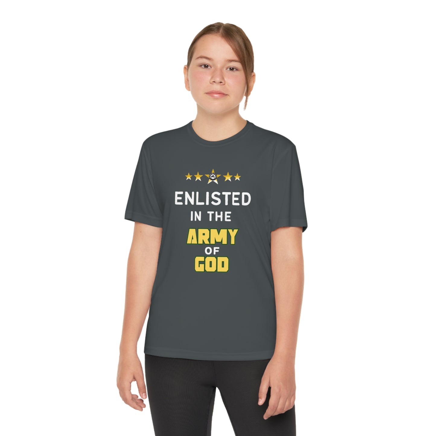 "Enlisted In The Army Of God" Youth Sports Tee