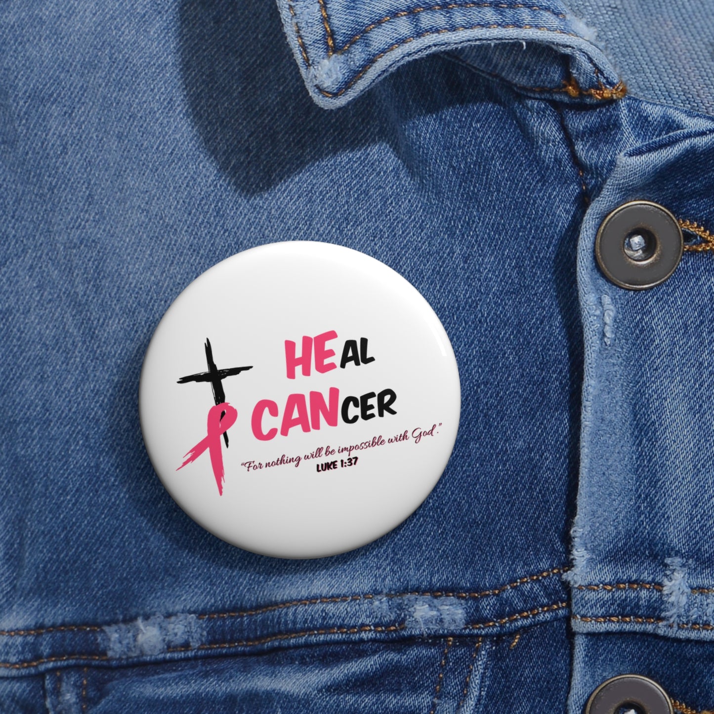 HEal CANcer White Pin