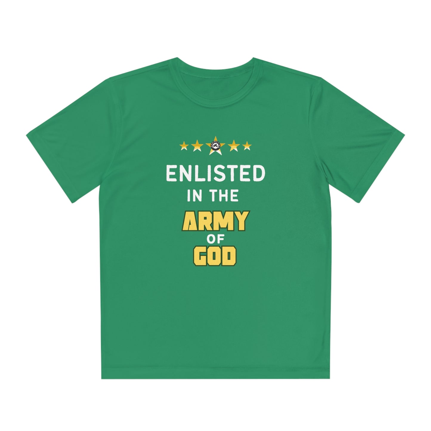 "Enlisted In The Army Of God" Youth Sports Tee