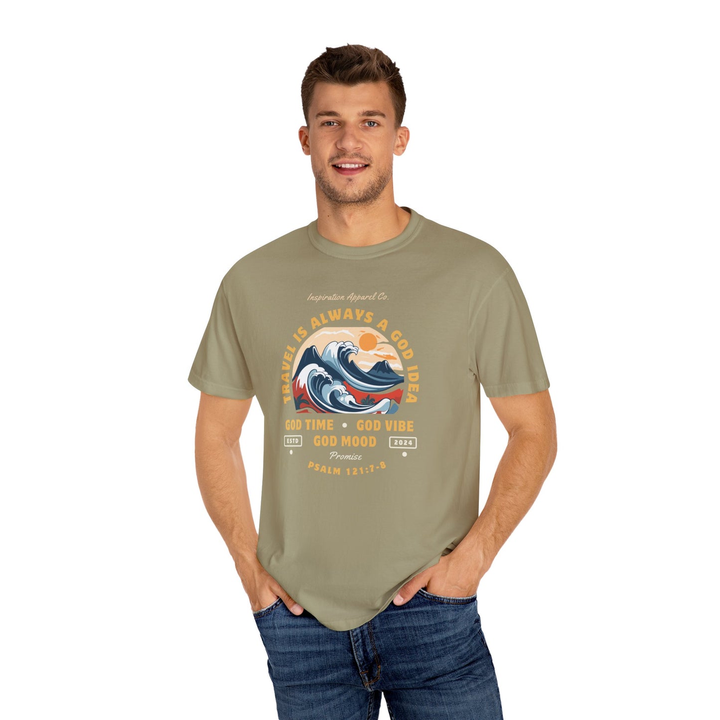 Travel is Always a God Idea Unisex Garment-Dyed T-shirt