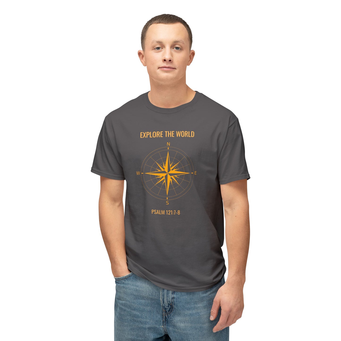 Explore The World Psalm 121:7-8Unisex HD Cotton™ T-shirt