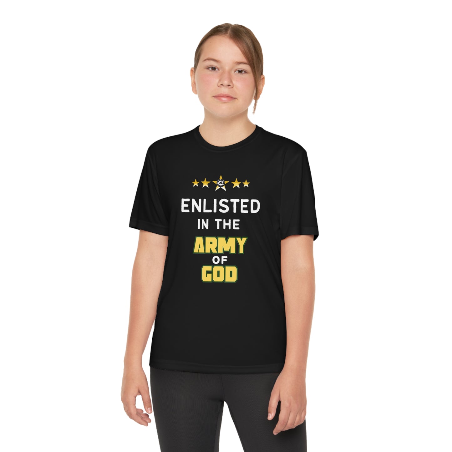 "Enlisted In The Army Of God" Youth Sports Tee