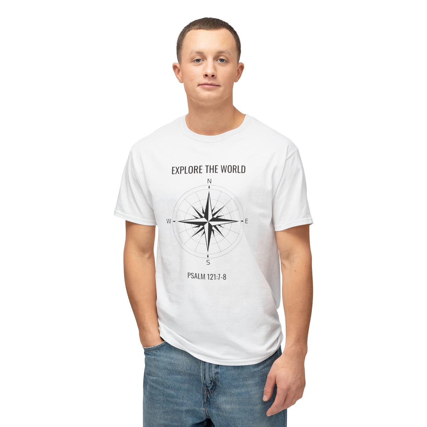 Explore The World Psalm 121:7-8Unisex HD Cotton™ T-shirt