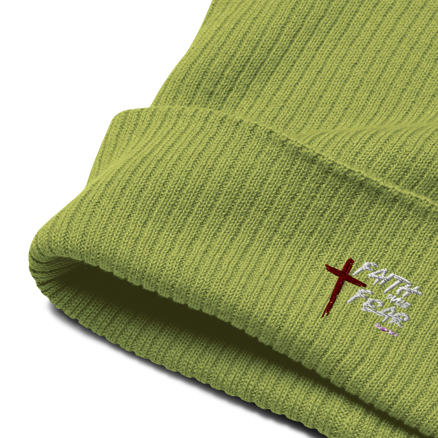 Faith Over Fear Organic Ribbed Beanie