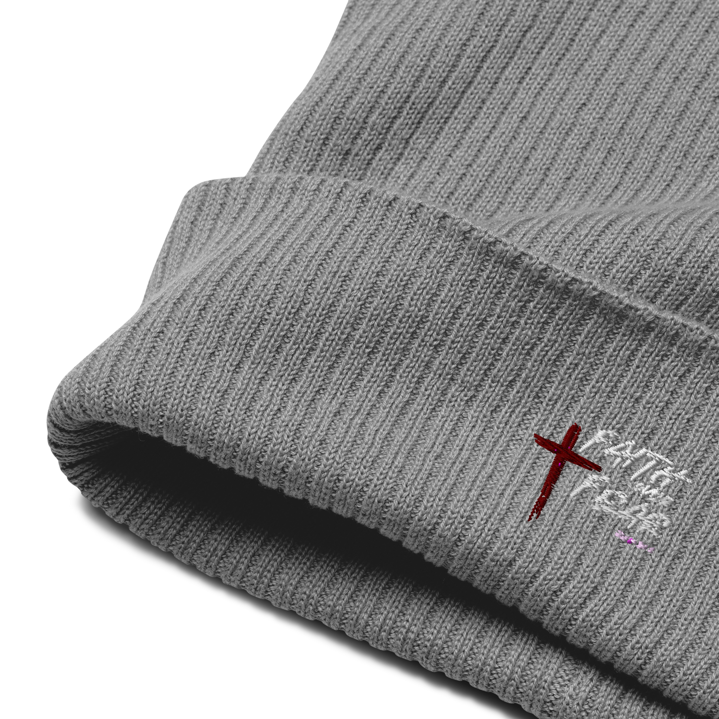 Faith Over Fear Organic Ribbed Beanie