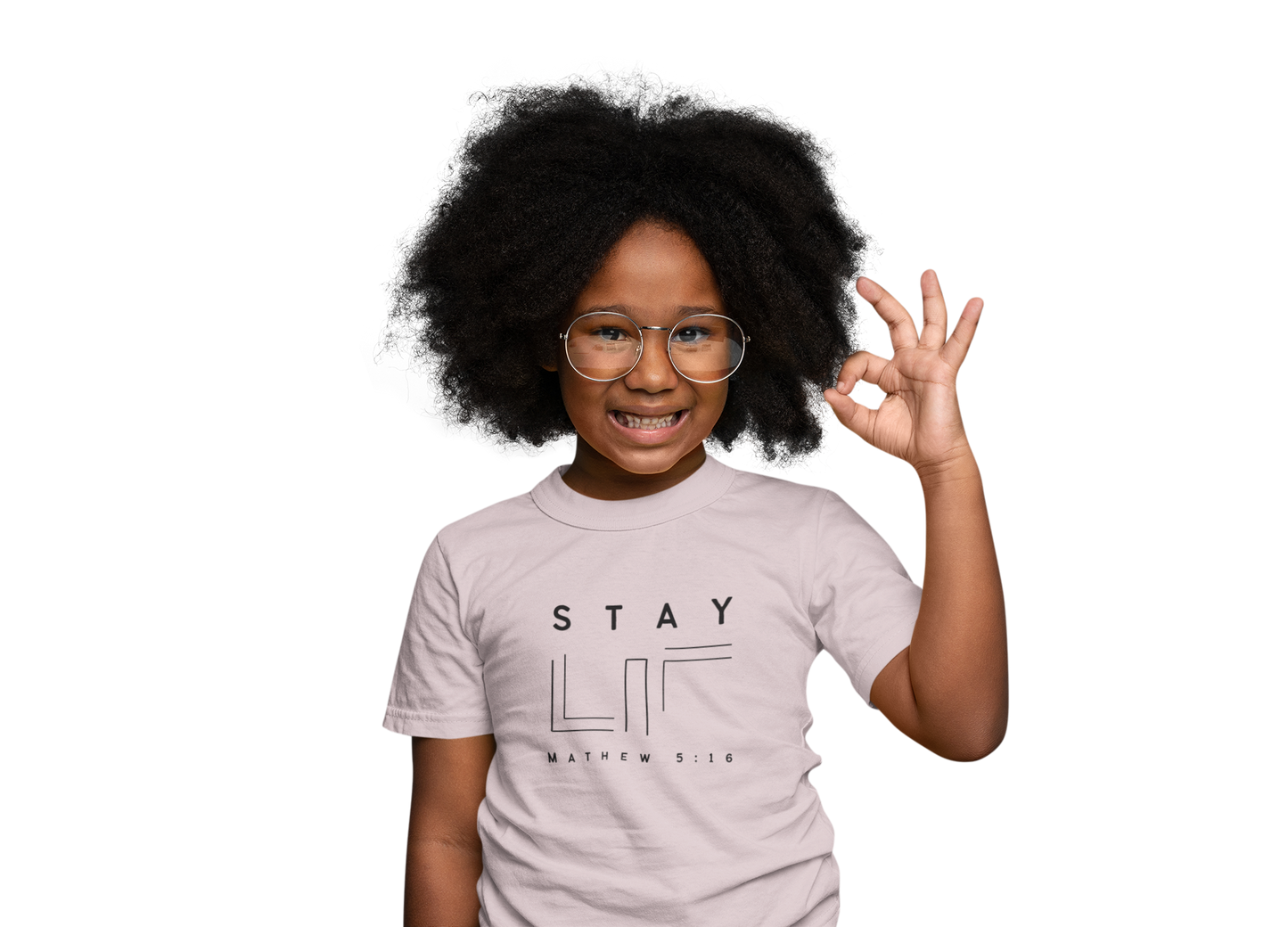 MATHEW 5:16 Stay Lit Kids Regular Fit Tee